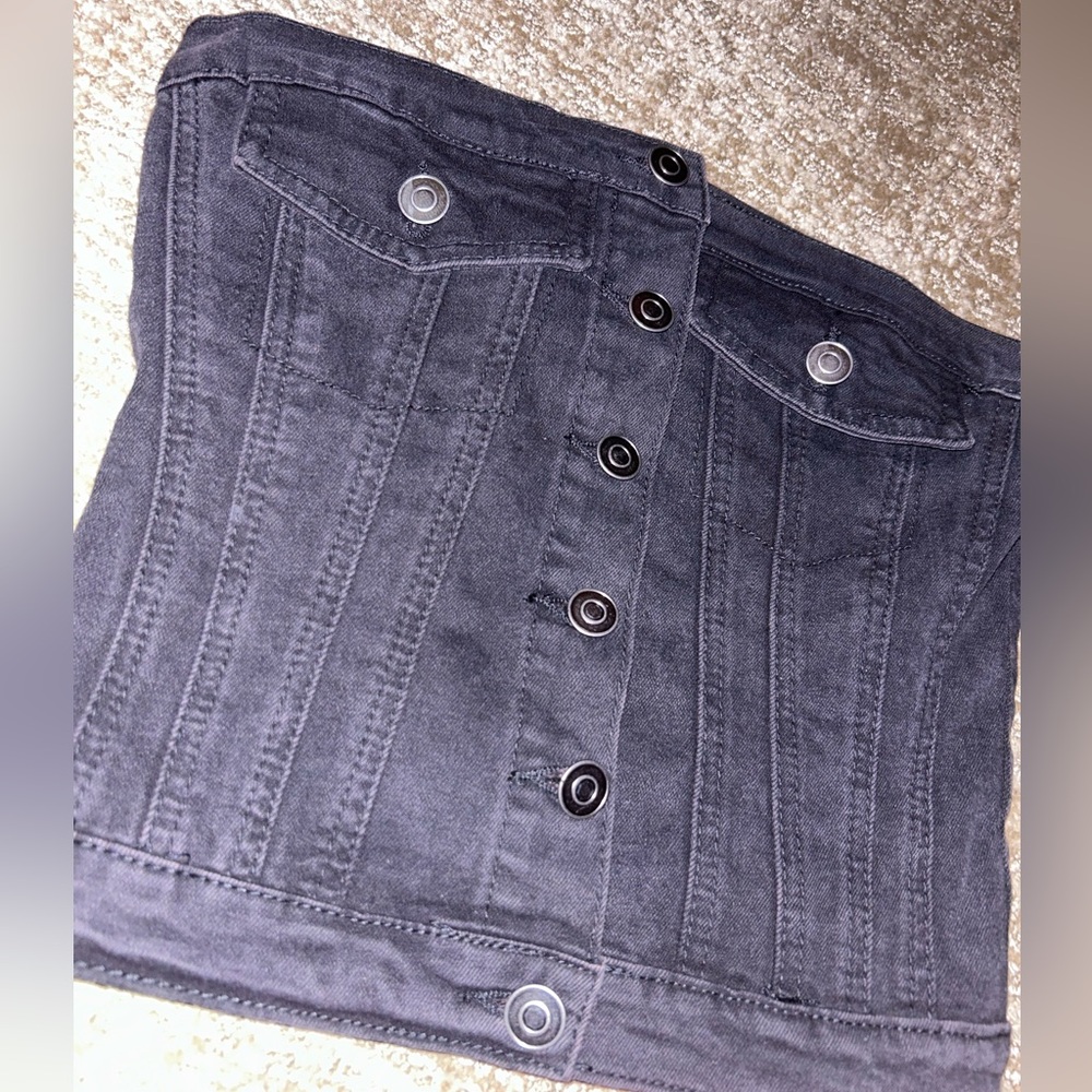 Black Denim Tube Top - Picture 4 of 7